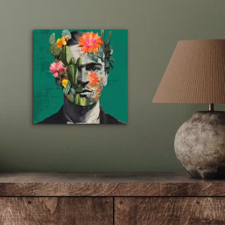 Aluminium schilderij - Man - Planten - Groen — 3