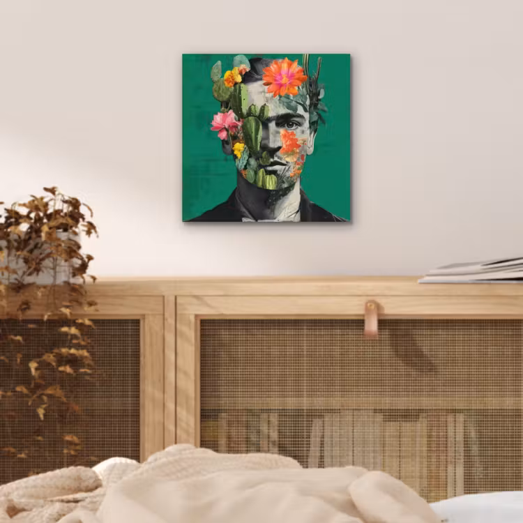Aluminium schilderij - Man - Planten - Groen — 4