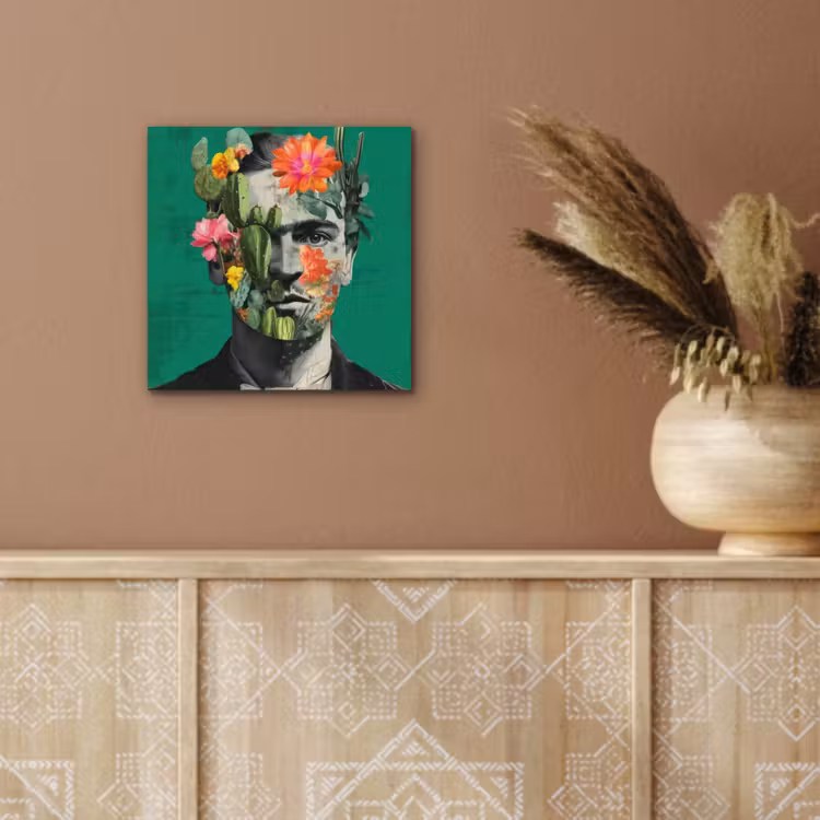 Aluminium schilderij - Man - Planten - Groen — 5