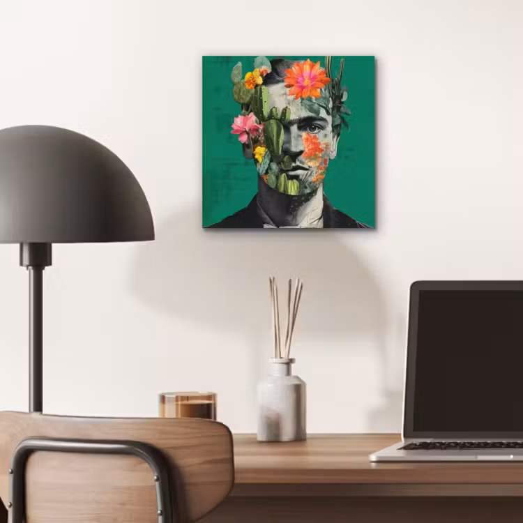 Aluminium schilderij - Man - Planten - Groen — 6