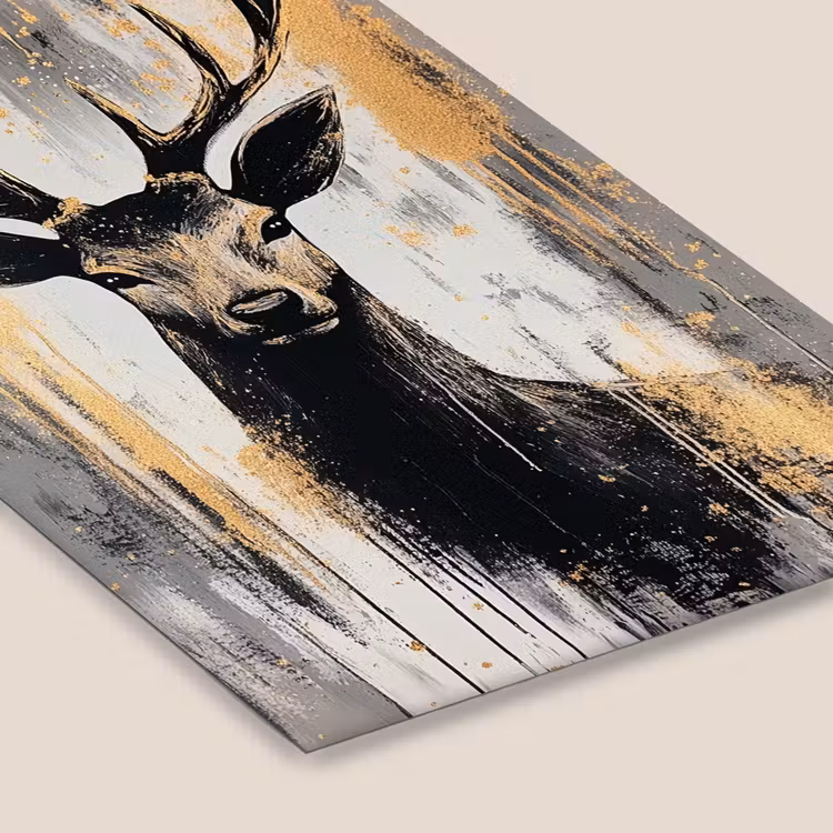 Poster met lijst - Abstract - Hert - Gewei - Goud — 7