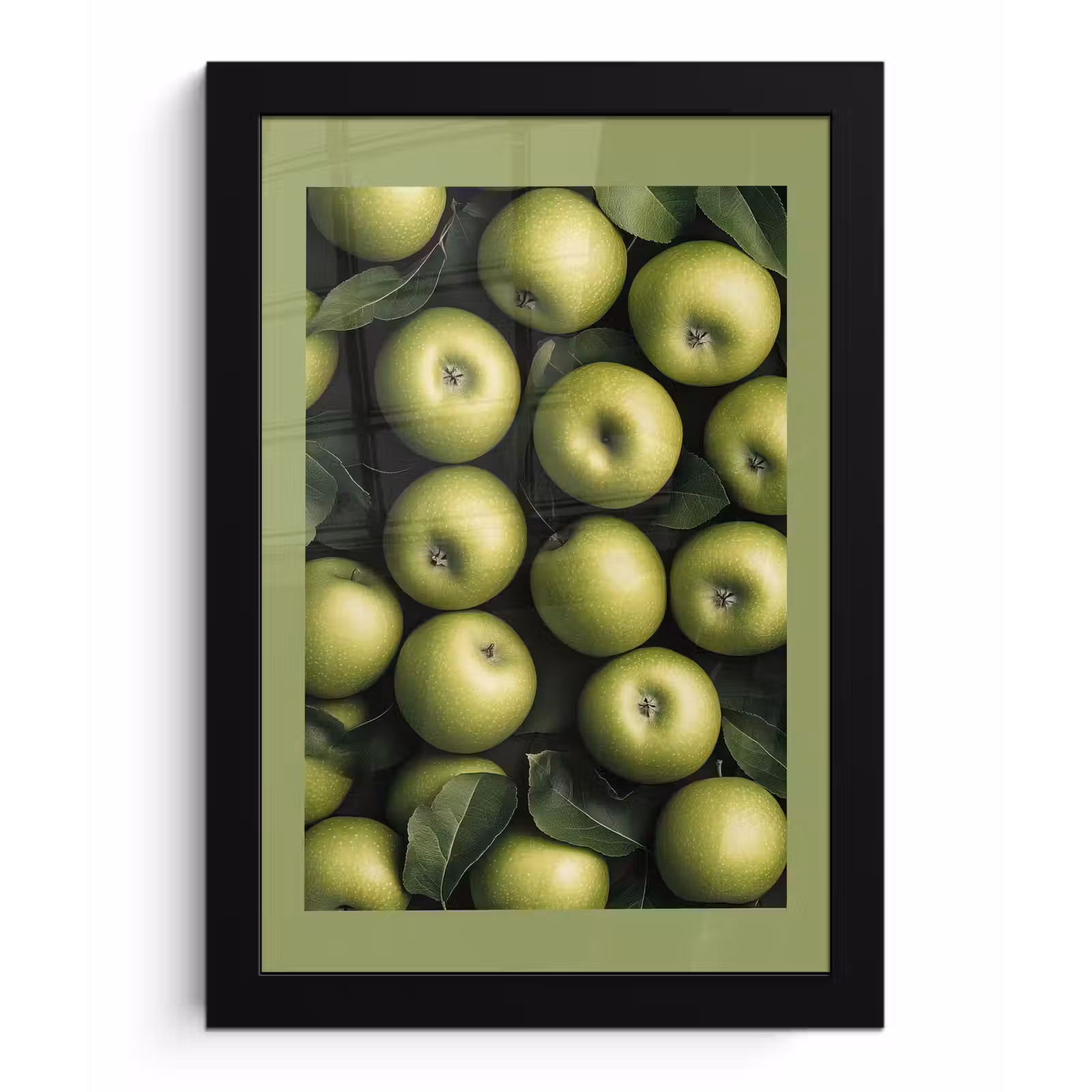 Poster met lijst - Appels - Groen - bladeren — 1