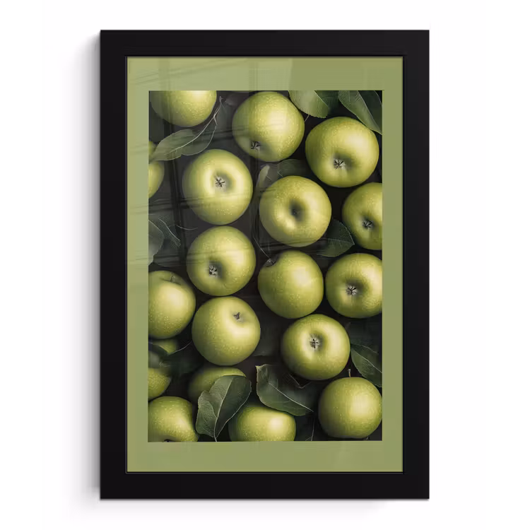 Poster met lijst - Appels - Groen - bladeren — 1