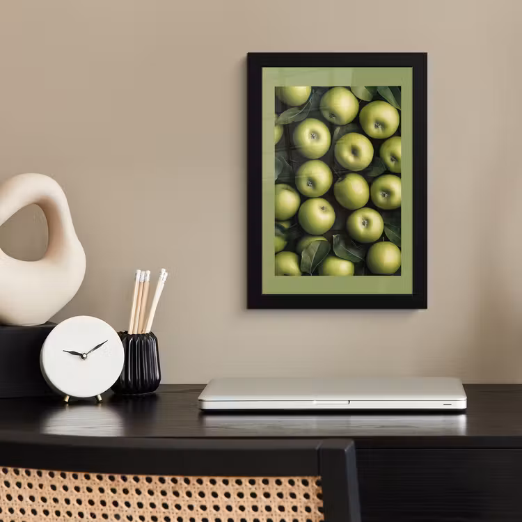 Poster met lijst - Appels - Groen - bladeren — 2