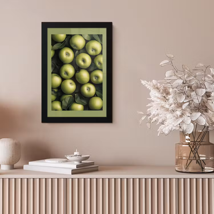 Poster met lijst - Appels - Groen - bladeren — 5