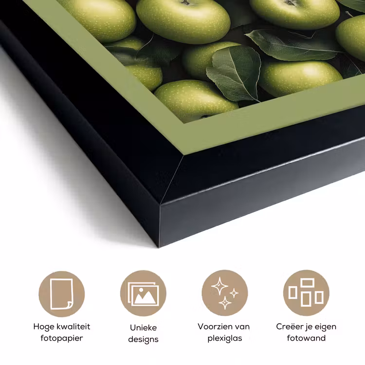 Poster met lijst - Appels - Groen - bladeren — 6