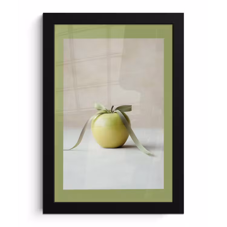 Poster met lijst - Groen - Appel - Strikje — 1