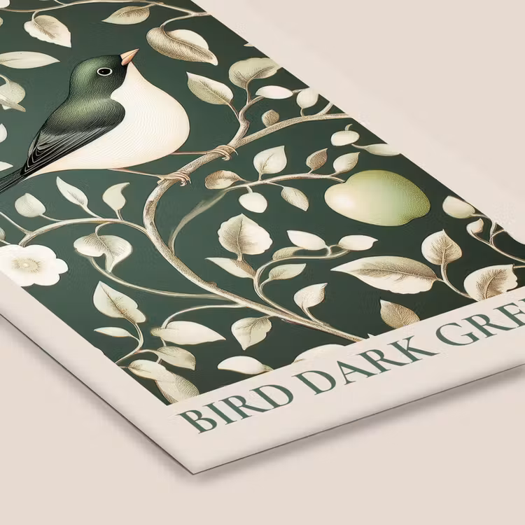 Poster met lijst - Groen - Vogel - Bloemen — 7