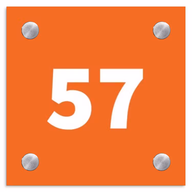 Naambordje voordeur - Vierkant - Oranje - Traditioneel — 1
