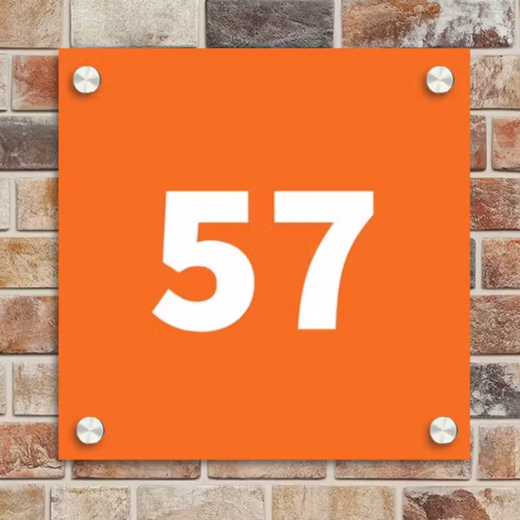Naambordje voordeur - Vierkant - Oranje - Traditioneel — 4