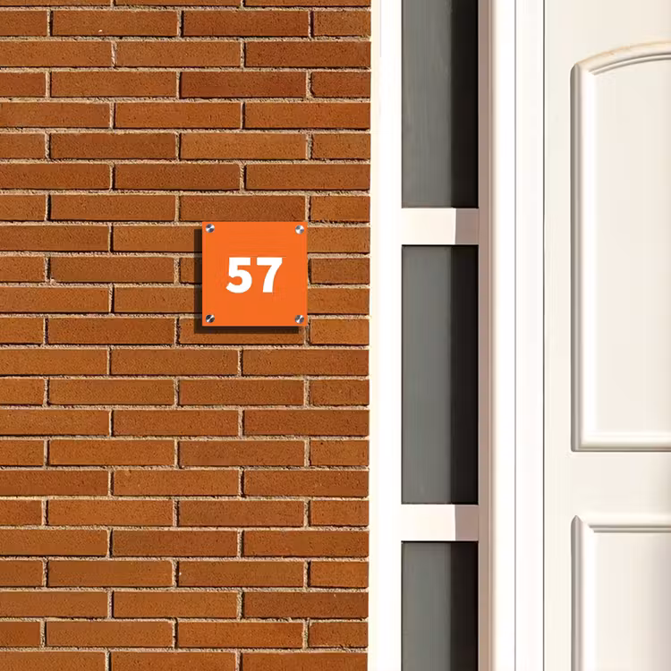 Naambordje voordeur - Vierkant - Oranje - Traditioneel — 5