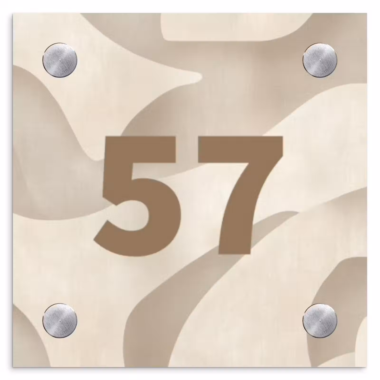Naambordje voordeur - Vierkant - Beige organisch - Traditioneel — 1