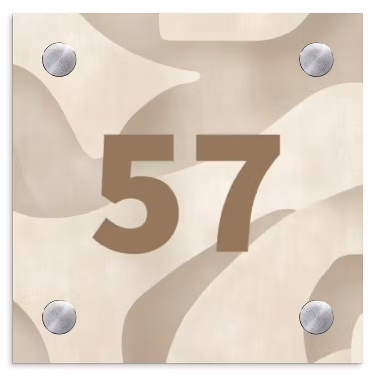 Naambordje voordeur - Vierkant - Beige organisch - Traditioneel — 1