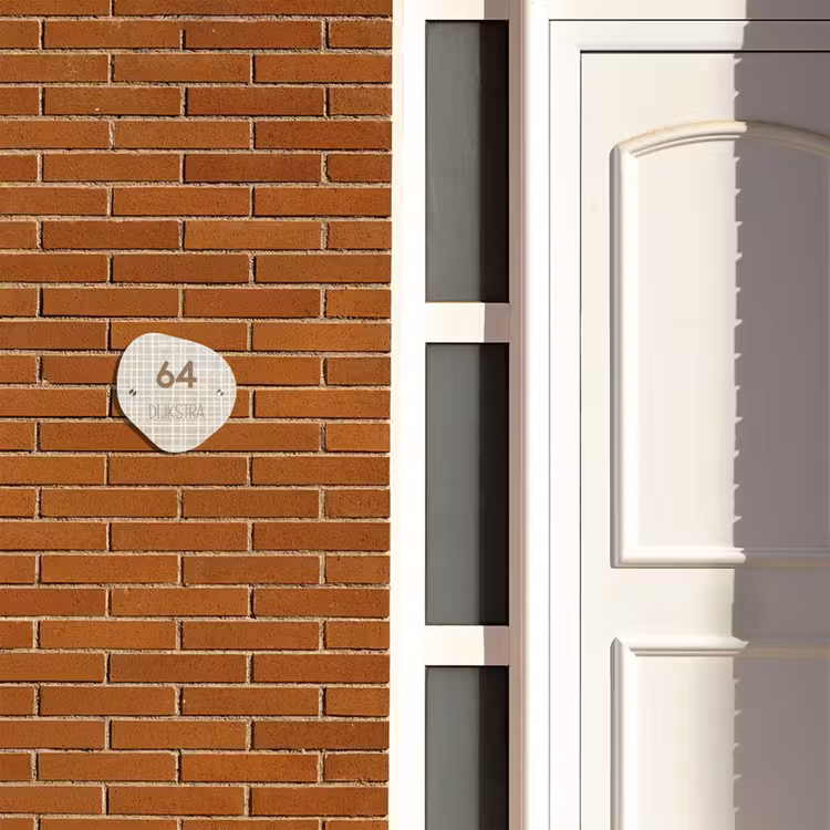 Naambordje voordeur - Organisch - Beige raster - Modern — 3