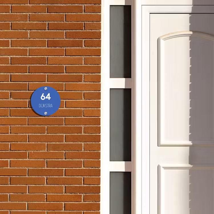 Naambordje voordeur - Rond - Kobaltblauw - Modern — 3