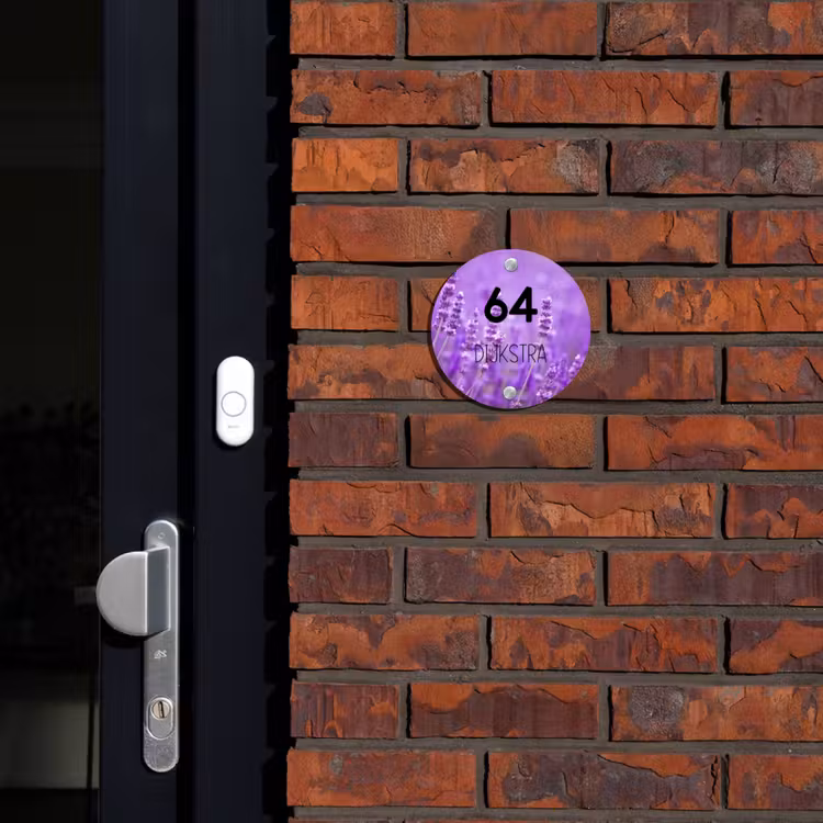 Naambordje voordeur - Rond - Lavendel - Modern — 2