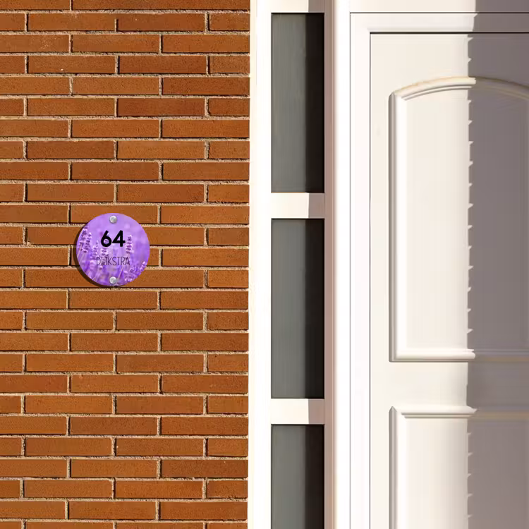 Naambordje voordeur - Rond - Lavendel - Modern — 3
