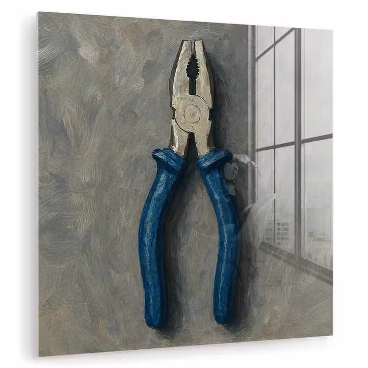 Glas schilderij - Tang - Schilderij - Textuur - Verf — 1