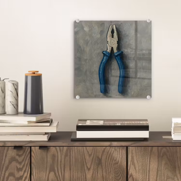 Glas schilderij - Tang - Schilderij - Textuur - Verf — 2