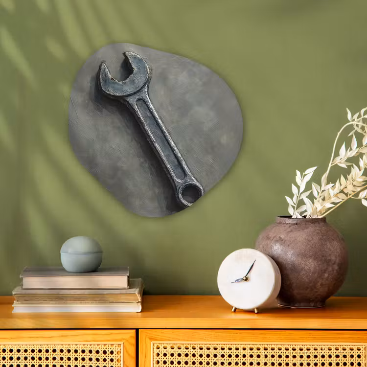 Organische - vormen - aluminium - Steeksleutel - Schilderij - Gereedschap - Verf — 2