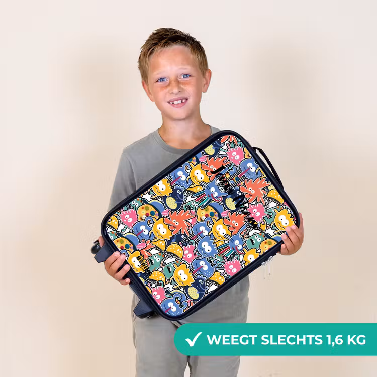 Kinderkoffer - Zwart - Beestjes met Grote Oogjes — 3