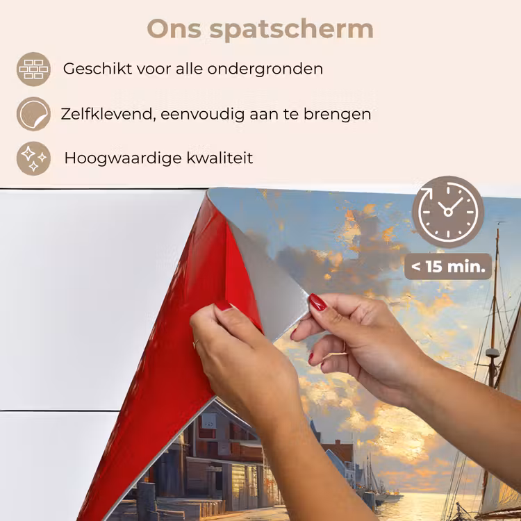 Spatscherm keuken - Zeilboot - Zon - Pier - Hout — 4