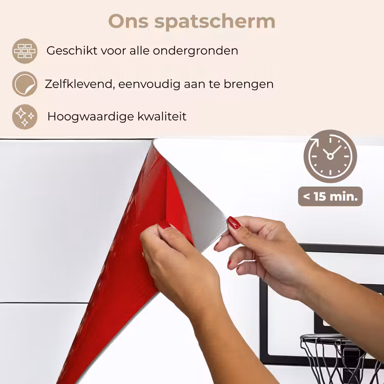 Spatscherm keuken - Basketbalbord - Minimalistisch - Zwart — 4
