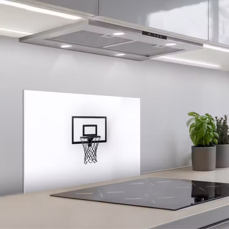 Spatscherm keuken - Basketbalbord - Minimalistisch - Zwart — 5