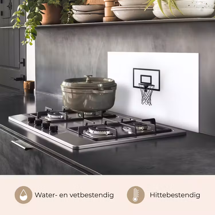 Spatscherm keuken - Basketbalbord - Minimalistisch - Zwart — 7