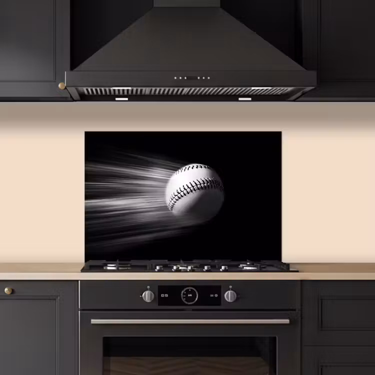 Spatscherm keuken - Honkbal - Wit - Vliegt — 2