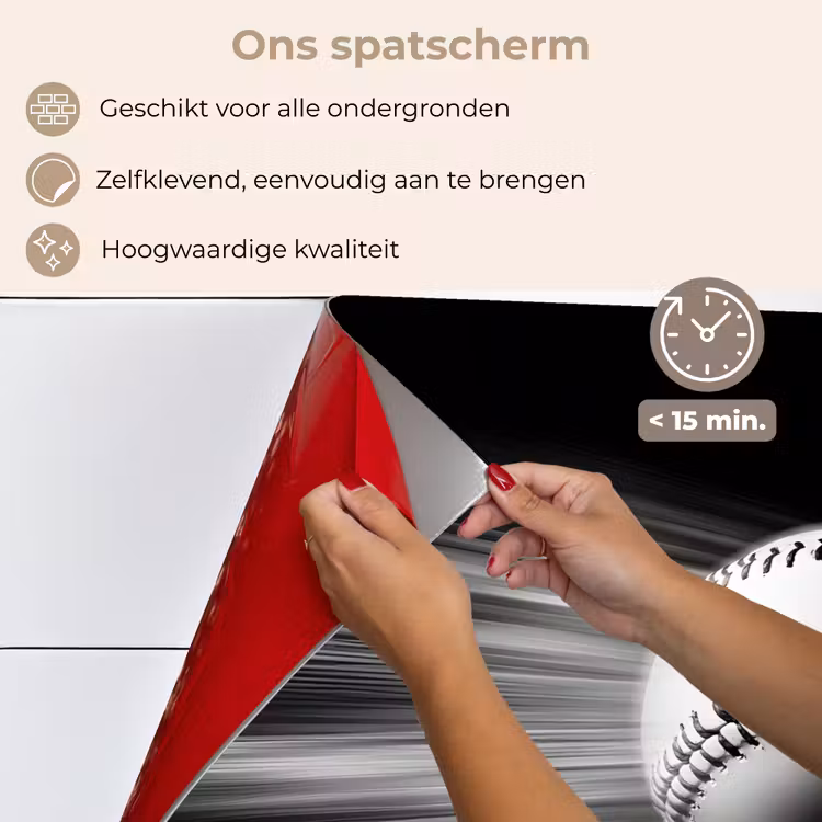 Spatscherm keuken - Honkbal - Wit - Vliegt — 4