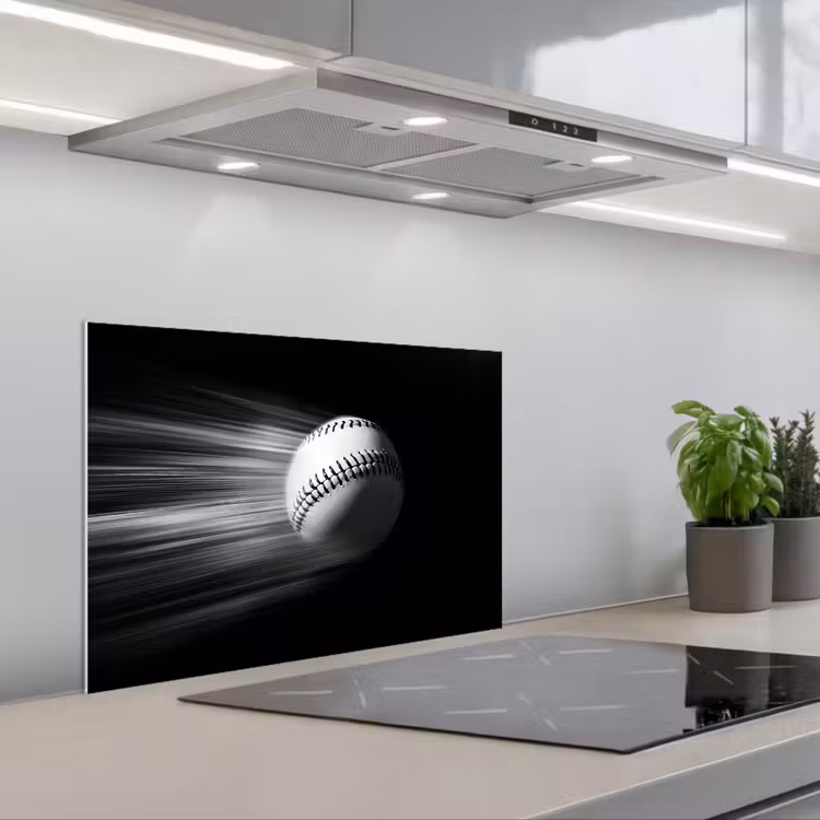 Spatscherm keuken - Honkbal - Wit - Vliegt — 5