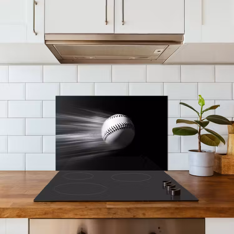 Spatscherm keuken - Honkbal - Wit - Vliegt — 6