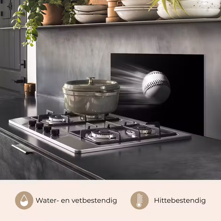 Spatscherm keuken - Honkbal - Wit - Vliegt — 7