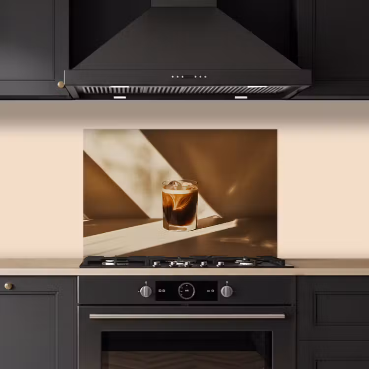Spatscherm keuken - Glas - Ijskoffie - Schaduw - Bruin — 2
