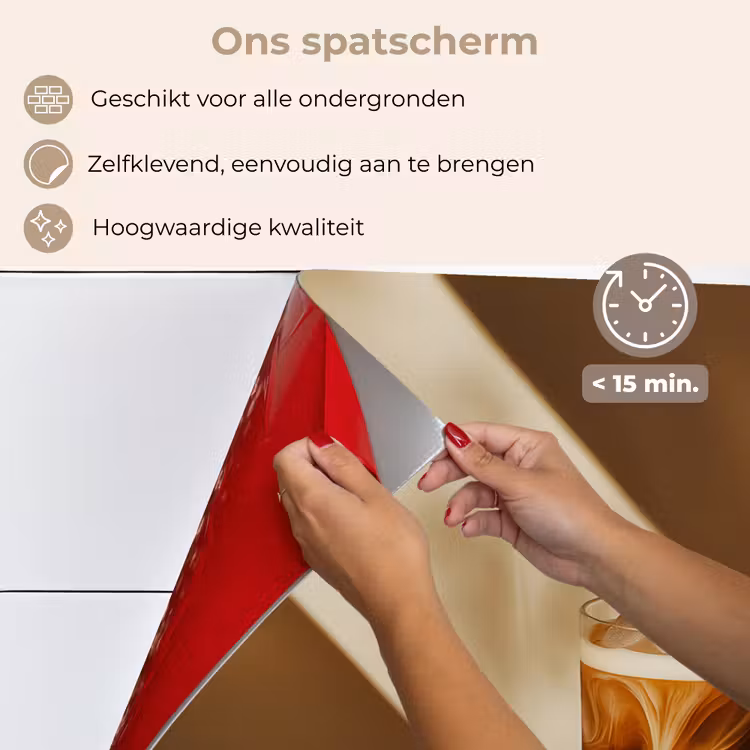 Spatscherm keuken - Glas - Ijskoffie - Schaduw - Bruin — 4