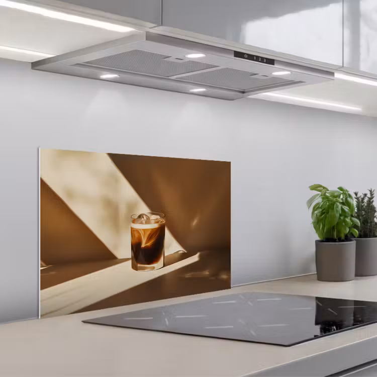 Spatscherm keuken - Glas - Ijskoffie - Schaduw - Bruin — 5