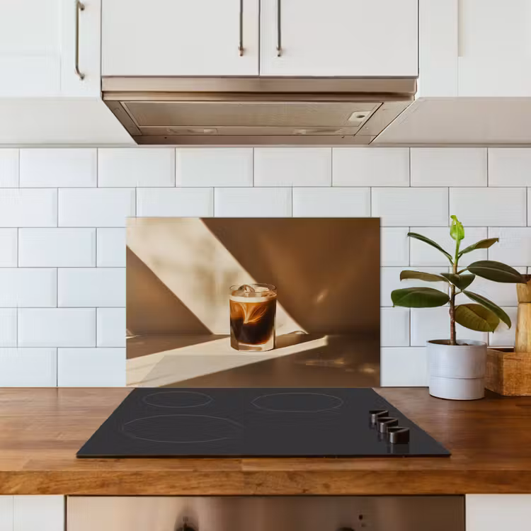 Spatscherm keuken - Glas - Ijskoffie - Schaduw - Bruin — 6