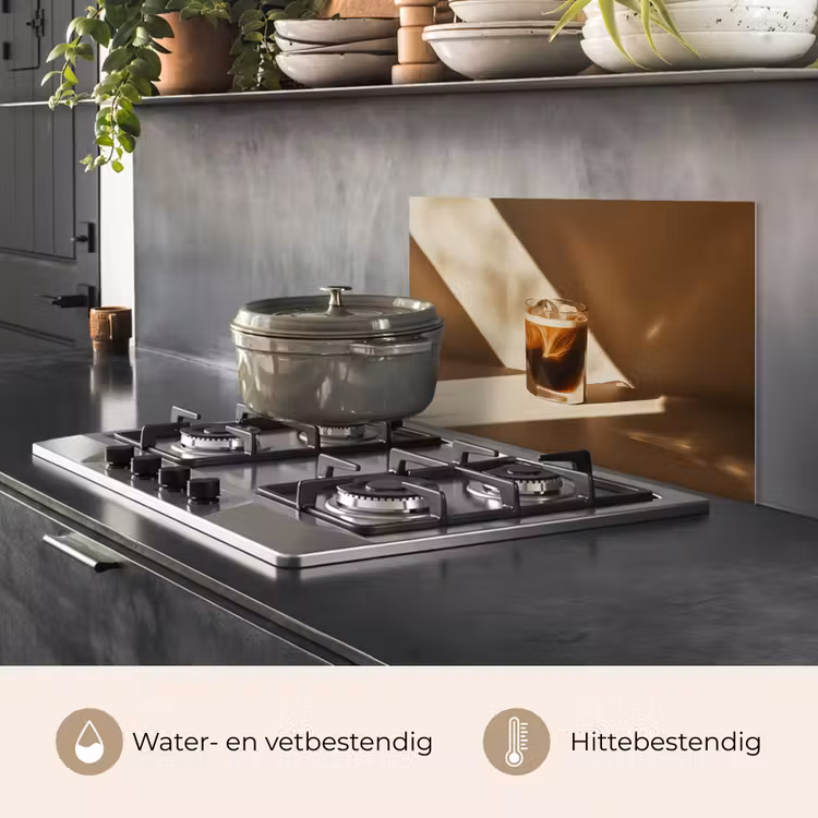 Spatscherm keuken - Glas - Ijskoffie - Schaduw - Bruin — 7