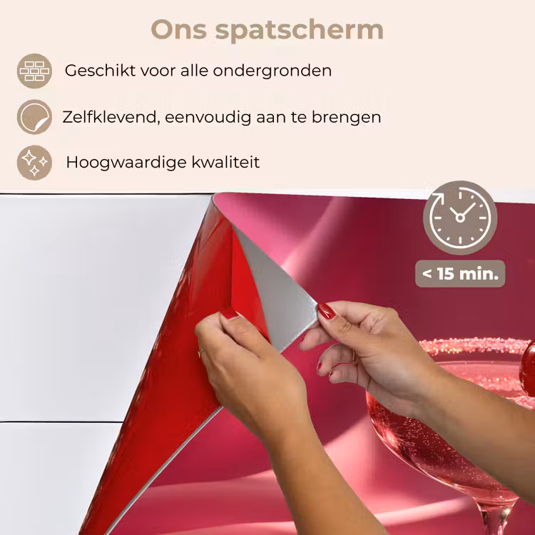 Spatscherm keuken - Cocktail - Pink - Luxe — 4