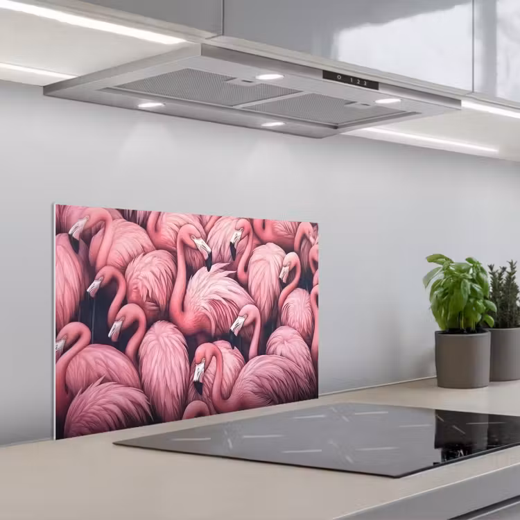 Spatscherm keuken - Flamingo - Roze - Dieren — 5