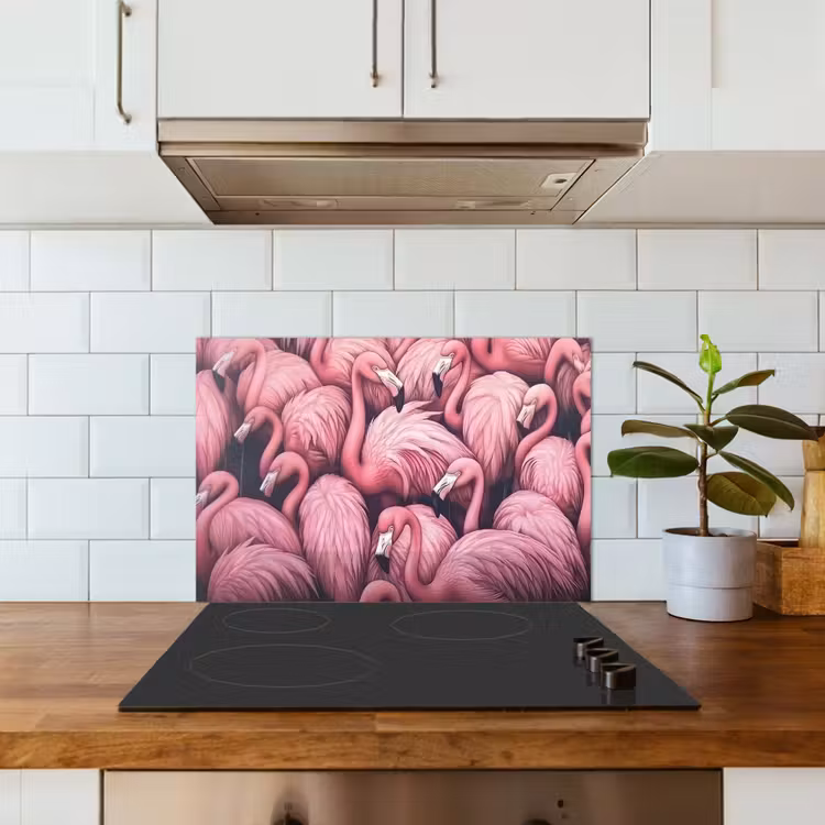 Spatscherm keuken - Flamingo - Roze - Dieren — 6