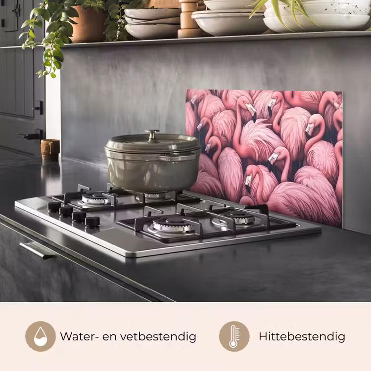 Spatscherm keuken - Flamingo - Roze - Dieren — 7