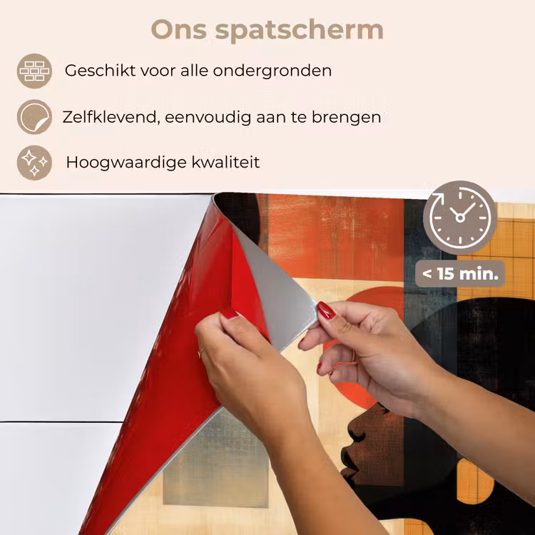 Spatscherm keuken - Zijaanzicht - Vrouw - Vormen — 4