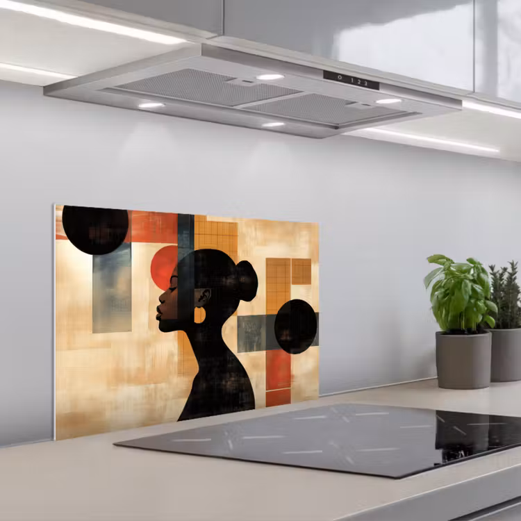 Spatscherm keuken - Zijaanzicht - Vrouw - Vormen — 5