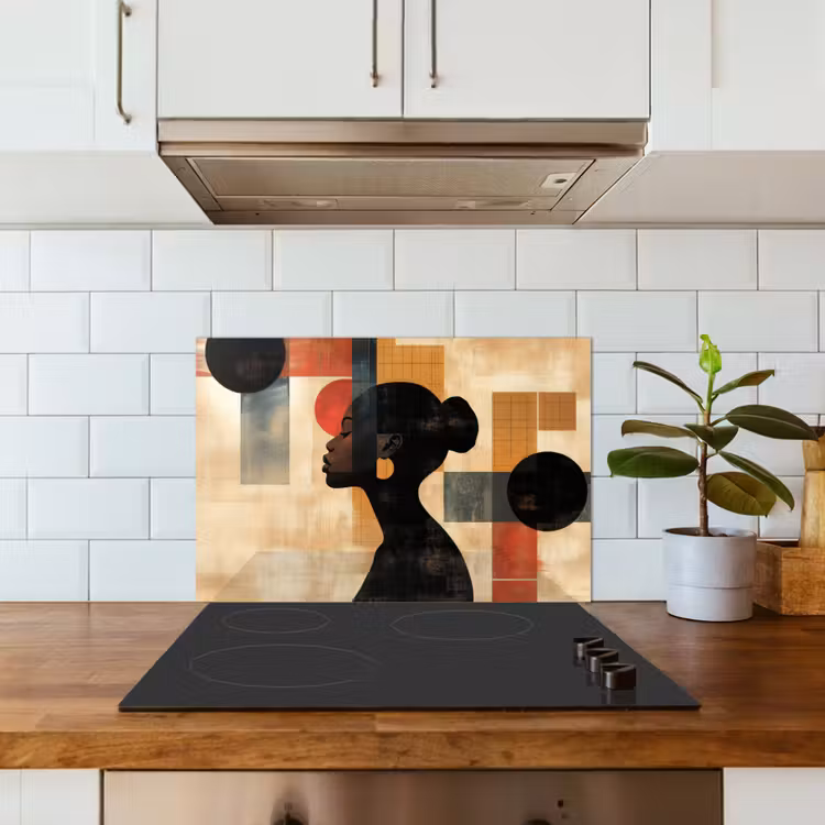 Spatscherm keuken - Zijaanzicht - Vrouw - Vormen — 6