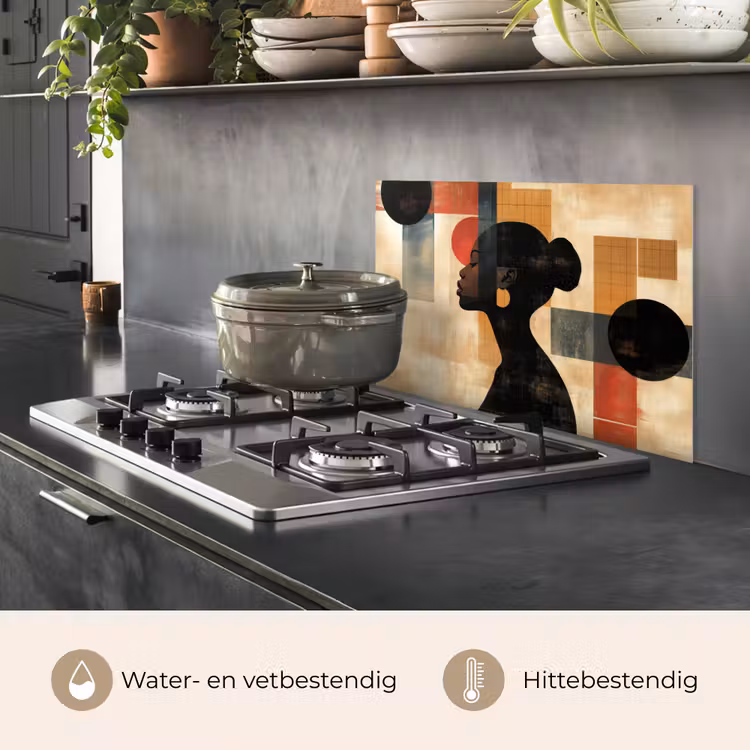 Spatscherm keuken - Zijaanzicht - Vrouw - Vormen — 7