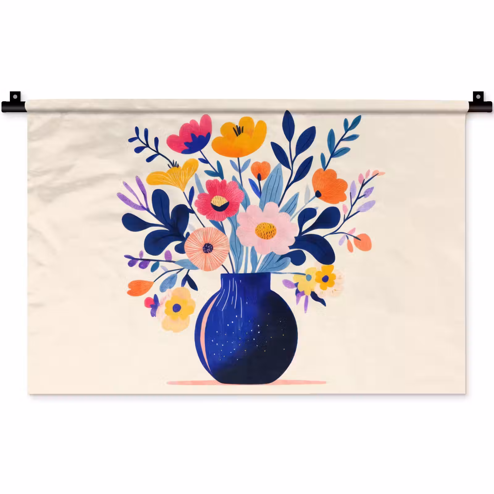 Wandkleed - Vaas - Bloemen - Boeket — 1
