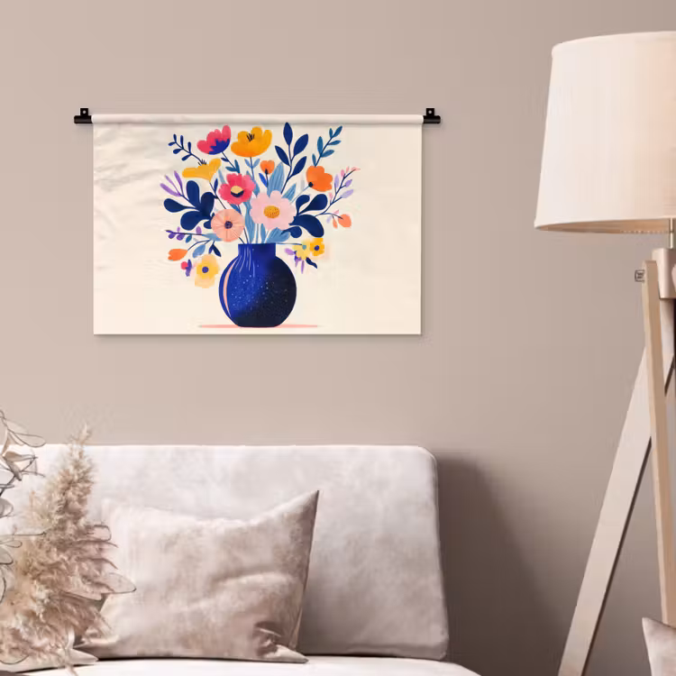 Wandkleed - Vaas - Bloemen - Boeket — 2