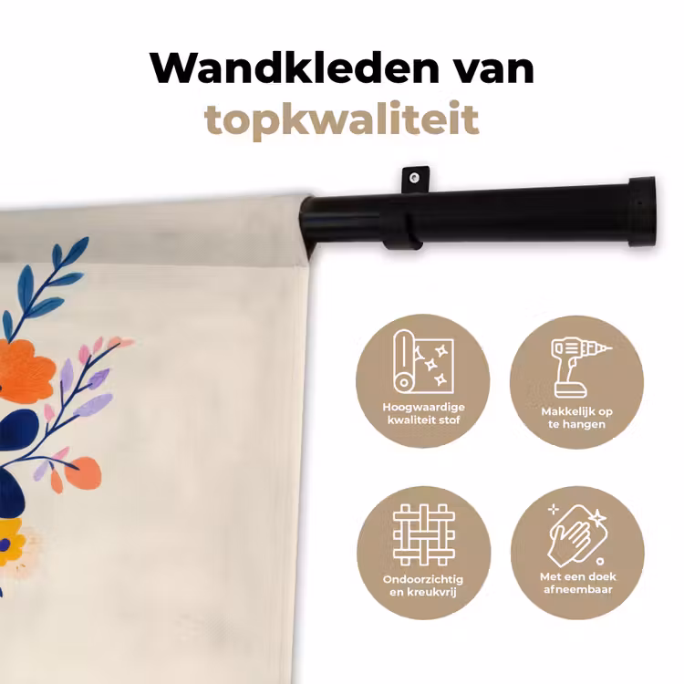 Wandkleed - Vaas - Bloemen - Boeket — 3
